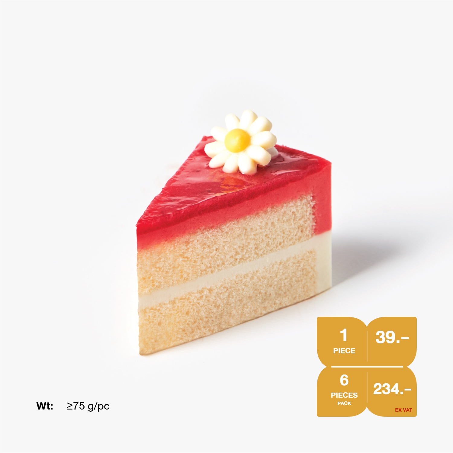 เค้กแช่แข็ง SYNOVA : เค้กมูสโยเกิร์ตสตรอเบอร์รี่ (ขนาด 2ปอนด์) (แพ็ค)